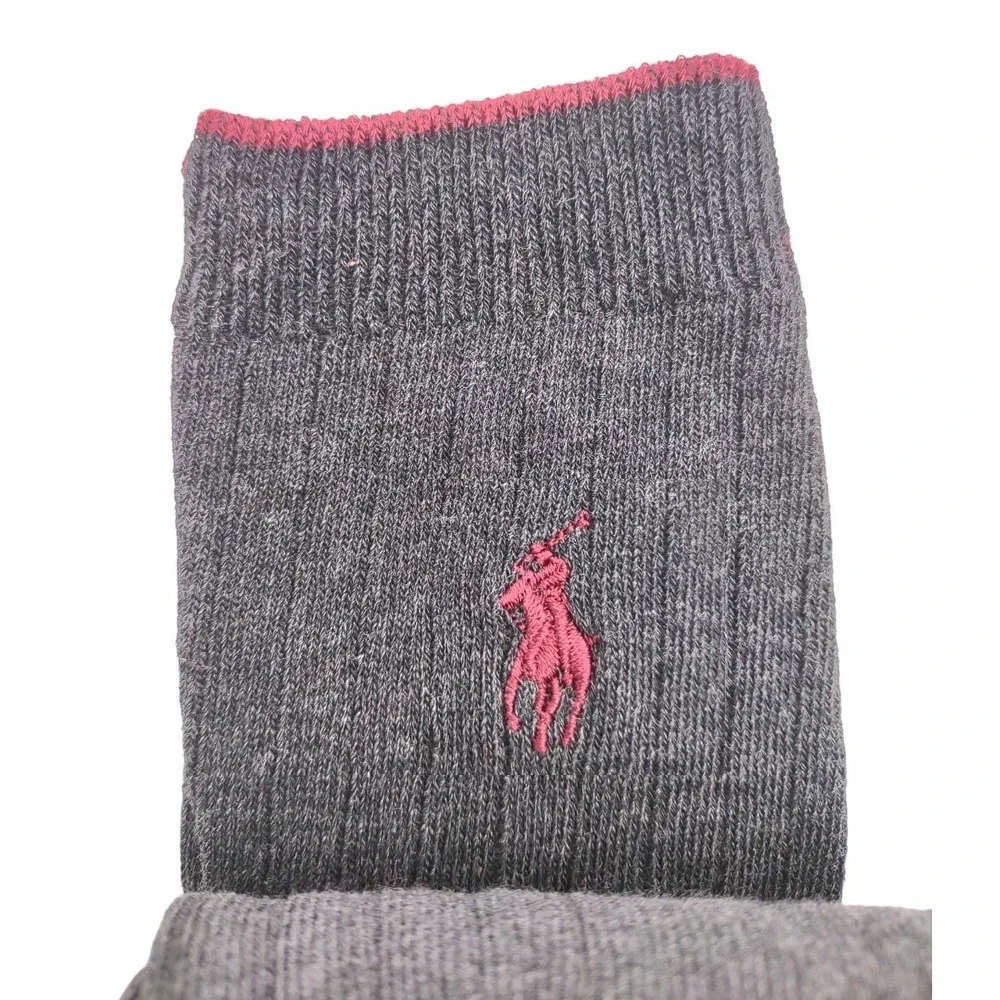 Polo Ralph Lauren Boys 3 Pair Socks Size‎ 8-9.5 Crew Socks Blue Gray Maroon